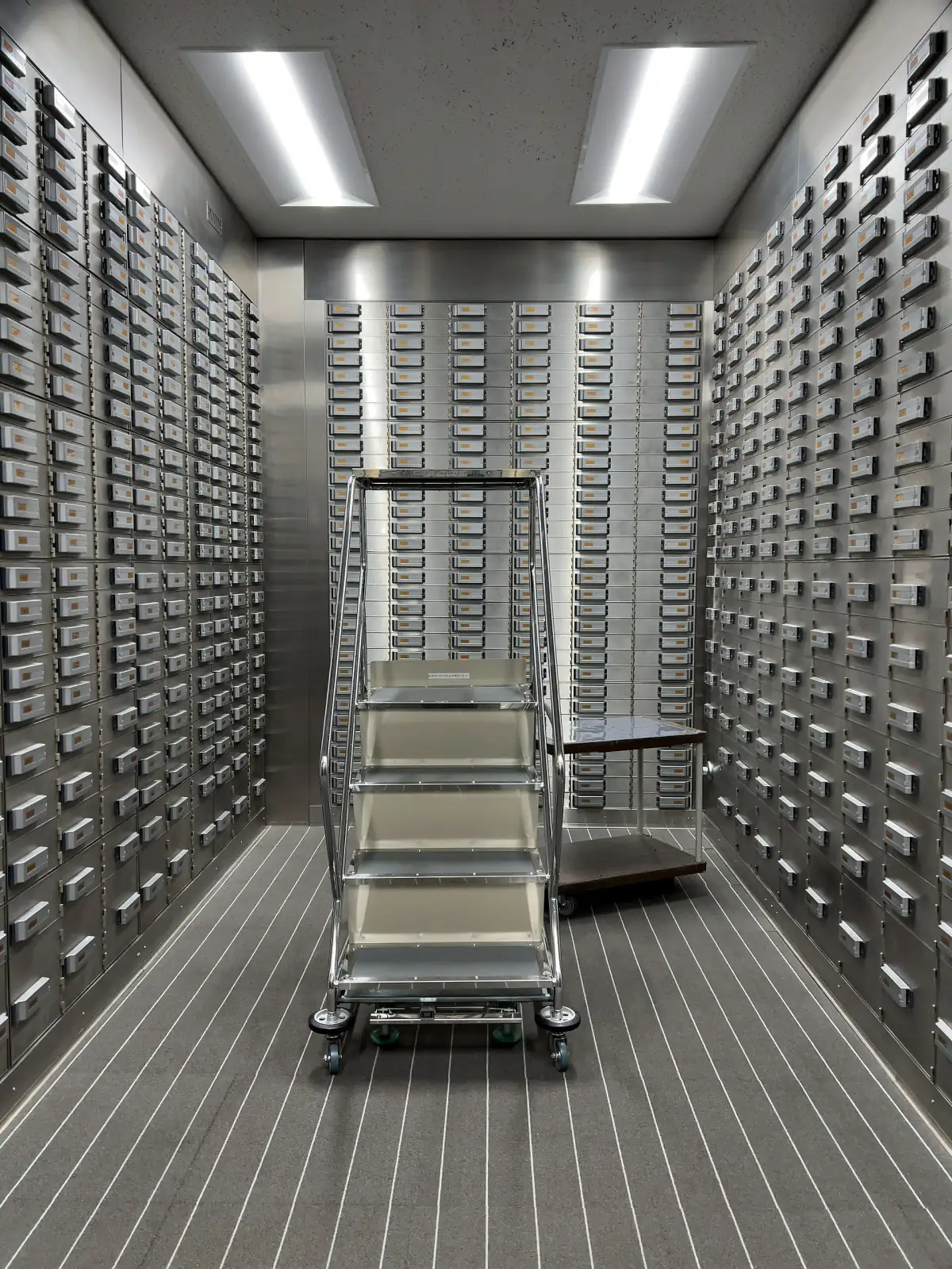 Inside a secure bullion vault