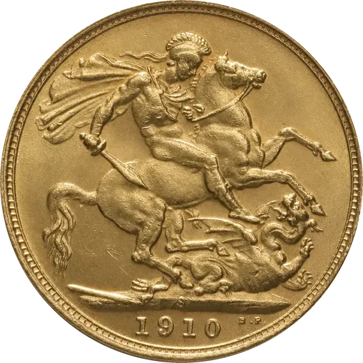 A 1910 gold Sovereign